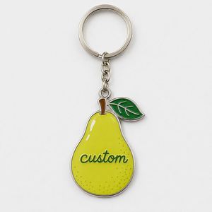 Porte-clés personnalisés en forme de poire en gros – Nouveaux porte-clés d'été au style doux, motifs personnalisés, cadeaux pour boutiques de fruits, souvenirs - Product Image 2