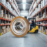 Roue avant en polyuréthane ATS 125x50mm avec moyeu en acier inoxydable pour chariot élévateur électrique, transpalette, pièces de rechange pour chariot élévateur