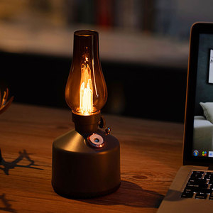 Hot Bán Xách Tay Cổ Dầu Hỏa Đèn Trang Trí Độ Ẩm Không Khí 1200MAh USB Có Thể Sạc Lại Thời Gian Ánh Sáng Phun Tạo Độ Ẩm - Product Image 1