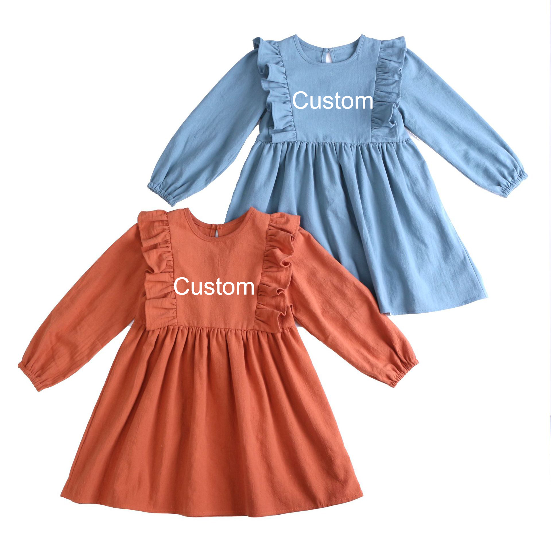 Blanks Boutique Blank Ruffle Baby Gown Girls Blank Smocked Dress