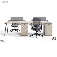 Bureau de travail modulaire ergonomique extensible en bois MFC moderne, design écologique pour immeuble de bureaux - Vente en gros