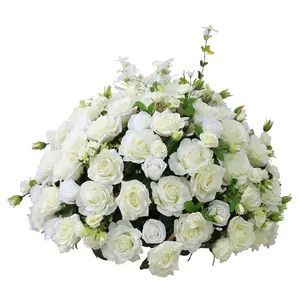 Wedding Stage Decoration Silk Simulation Flower White Rose Wedding Dress Window Decoration