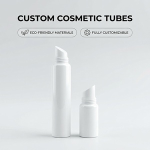 Tubo Cosmético Ecológico de PE Blanco Suave con Aplicador de Punta Inclinada para Brillo Labial y Crema para Ojos, Envase Exprimible con Logotipo Personalizado - Product Image 1