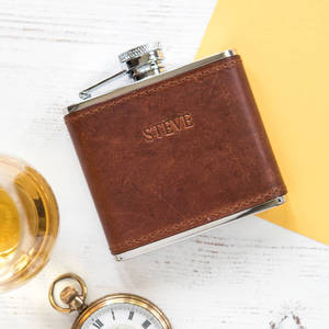 주류 새로운 4 온스 라운드 가죽 와인 위스키 스테인레스 스틸 힙 플라스크 네미 로프 소노마 카운티 로얄 경례 - Product Image 6