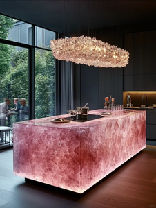 Ghiaccio <span class=keywords><strong>bianco</strong></span> <span class=keywords><strong>marmo</strong></span> onice Villa Bar <span class=keywords><strong>cucina</strong></span> isola per <span class=keywords><strong>cucina</strong></span> piano bagno pietra di pietra isola di cristallo naturale - Product Image 4