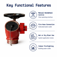 Robinet de raccordement pour hydrant d'incendie avec volant et sortie latérale pour systèmes de conduites humides et de conduites sèches