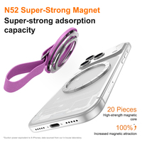 Support magnétique créatif multi-angles N52 super puissant avec anneau et dragonne