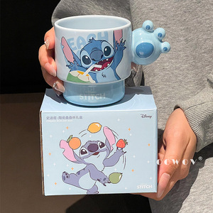 Tasses à café en céramique empilables à motif de dessin animé, design élégant, pour le bureau et la maison, vente en gros - Product Image 4