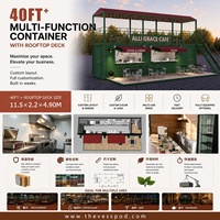 Conteneur en acier de luxe de 20 pieds 40 pieds pour le café de barre de restaurant-pour le café en vente