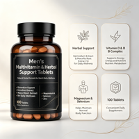 Comprimés multivitaminés pour hommes avec extrait de racine de maca et d'épimède, vitamine D, complexe B, magnésium, sélénium, complément alimentaire à base de plantes