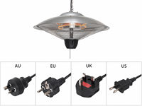 Chauffage infrarouge de plafond Goldisgood 1500W avec télécommande, éclairage et étanchéité pour usage extérieur, couverture de 46 à 550 m²