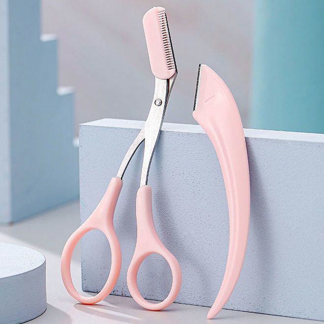 Pink -2 moon + eyebrow scissors