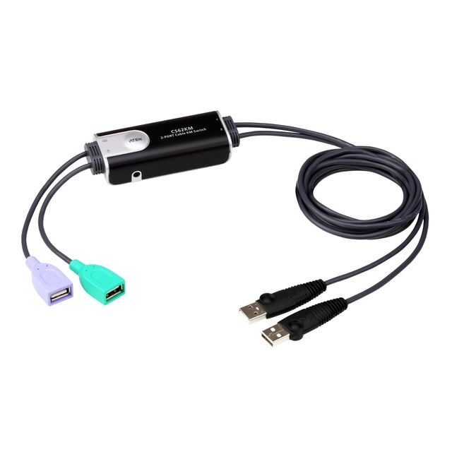 ATEN CS62KM 2-Port USB Boundless Cable KM Switch with Seamless Keyboard Mouse Control