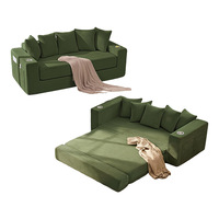 L-förmiges, faltbares, multifunktionales Doppelsitzer-Schlafsofa, anpassbares, modernes, schlichtes Cord-Sofa mit hoher Dichte
