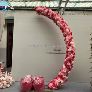 LEDA Wedding Chandelier Floor Standing Candle Chandelier Stand Hanging Crystal Chandeliers With Flower on <b>Arch</b> Supports <b>Frame</b> - Product Image 2