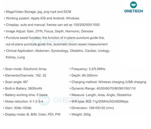 Échographe Doppler Convexe <span class=keywords><strong>Portable</strong></span> Professionnel C38B 192 Éléments, Mini Échographe Doppler Couleur Sans Fil pour l'Abdomen - Product Image 2