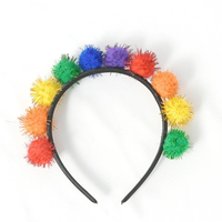 Nouvel Arrivage Vente Chaude en Gros Bandeau en Feutre à Pompon Moelleux Réutilisable et Durable pour Fête du Mardi Gras, Accessoire Cheveux Cadeau Femme