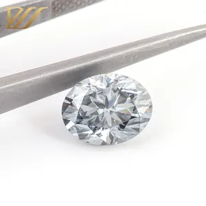 Jarang Batu Mulia Abu-abu Moissanite Berlian Gem Poles Longgar Potongan Sangat Baik Oval Batu Mulia Ukuran 5X7Mm Abu-abu Moissanite