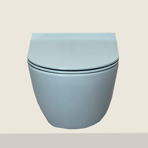 WC suspendu moderne bleu ciel avec réservoir intégré, fonction WC, pour la maison - Product Image 3