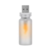 Lampe LED USB à Effet Flamme Plug and Play, Mini Veilleuse Rétro en Verre, Lumière d'Ambiance Portable, Idéale pour l'Automobile