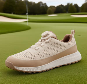 <span class=keywords><strong>Chaussures</strong></span> <span class=keywords><strong>de</strong></span> <span class=keywords><strong>golf</strong></span> respirantes confortables pour hommes avec bouton <span class=keywords><strong>de</strong></span> clou fixe supérieur en maille et design sportif antidérapant prix d'usine - Product Image 2
