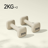 Haltères en fonte 1kg/2kg/3kg (paire) – Design carré avec poignées revêtues de PVC pour fitness à domicile et mise en forme (intérieur/extérieur)