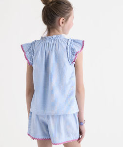 Camiseta de Manga Corta con Estampado Personalizado de Verano para Bebés, Niños y Niñas, Linda Camiseta de Manga Corta con Estampado de <span class=keywords><strong>Piper</strong></span> Seersucker - Product Image 2