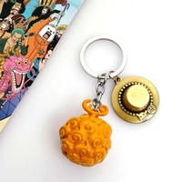 11 modèles de porte-clés en métal d'anime Devil Fruit, porte-clés créatifs en métal Luffy Gum Gum Fruit Ace Flame Flame Fruit Law Cosplay en alliage métallique