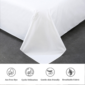 Sang Trọng 100% Bông Jacquard Duvet Bìa Tùy Chỉnh Kích Thước Khăn Trải Giường Trong Trắng Được Trang Bị Tấm Cho Khách Sạn Và Bán Buôn - Product Image 5