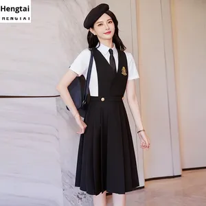 H-158 H-151 Robe d'enseignante cintrée amincissante pour femme, style universitaire, tenue de travail printanière, ensemble uniforme scolaire pour l'enseignement - Product Image 3