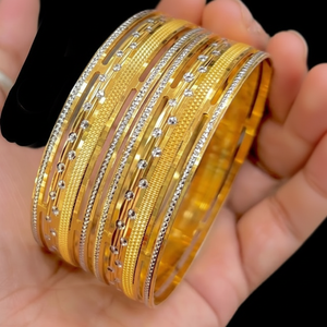 Classique à la mode un gramme plaqué or et micro italien polonais quotidien porter des bracelets paire deux de bracelets ensemble pour les femmes - Product Image 1
