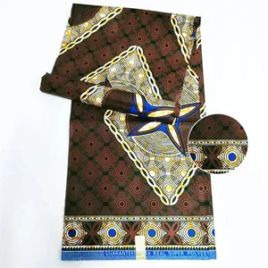 Tissu africain imprimé à la cire avec impression parfaite 100% coton et détail de dentelle ajoutée 180 GSM Java Wax Cotton Duck Canvas Stock Lot