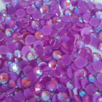 Strass en verre ZK Bulk SS20 violet fluo AB, non thermocollant, à dos plat, 1440 pièces, 12 facettes, écologique