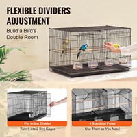 Cage à oiseaux moderne en fer massif et respirant avec plateau en plastique pour perroquets, perruches, calopsittes, budgies, conures et quakers