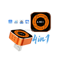 Adaptateur sans fil 4 en 1 Carplay Android Auto Airplay Miracast Connexion automatique rapide Plug and Play Récepteur multimédia portable