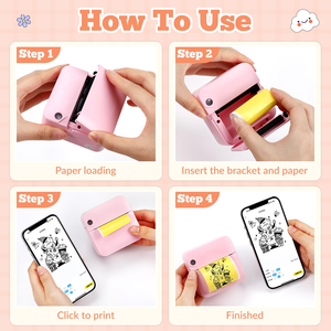 Fun Print Portable for Thermal Self-adhesive Plastic <b>Stickers</b> Photo <b>Printer</b> HD Mini 58mm 2D Label Maker - Product Image 2