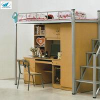 Lit de dortoir en métal de KD avec la table d'étude/bureau de casier sous le lit de grenier de meubles d'école avec le bureau