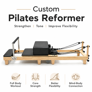 Máquina de Pilates Reformer de Madera de Roble con Logotipo Personalizado Directo de Fábrica, con Características Ajustables para Uso en el Hogar y en el Estudio - Product Image 1