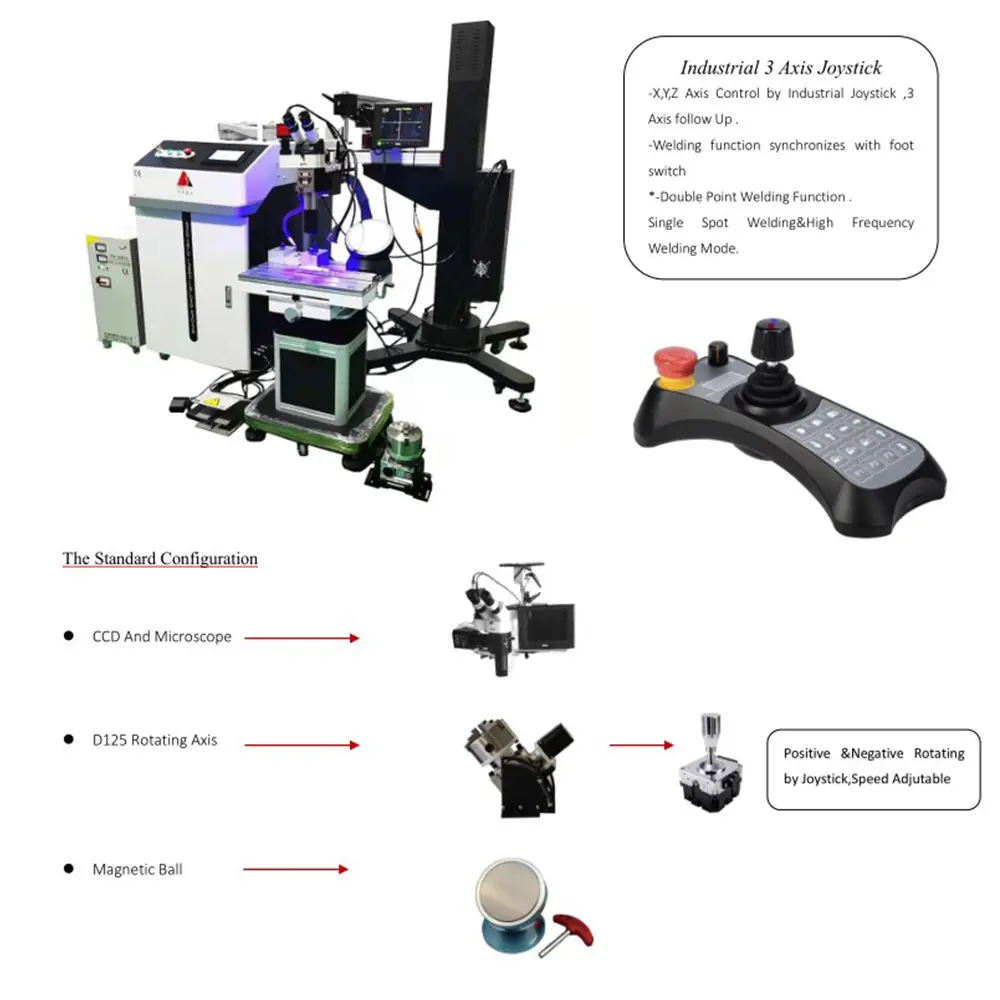 BOAO CW cetakan serat laser perbaikan, mesin las spot laser 1000W 1500W 3000W baja logam aluminium lengan derek cetakan laser