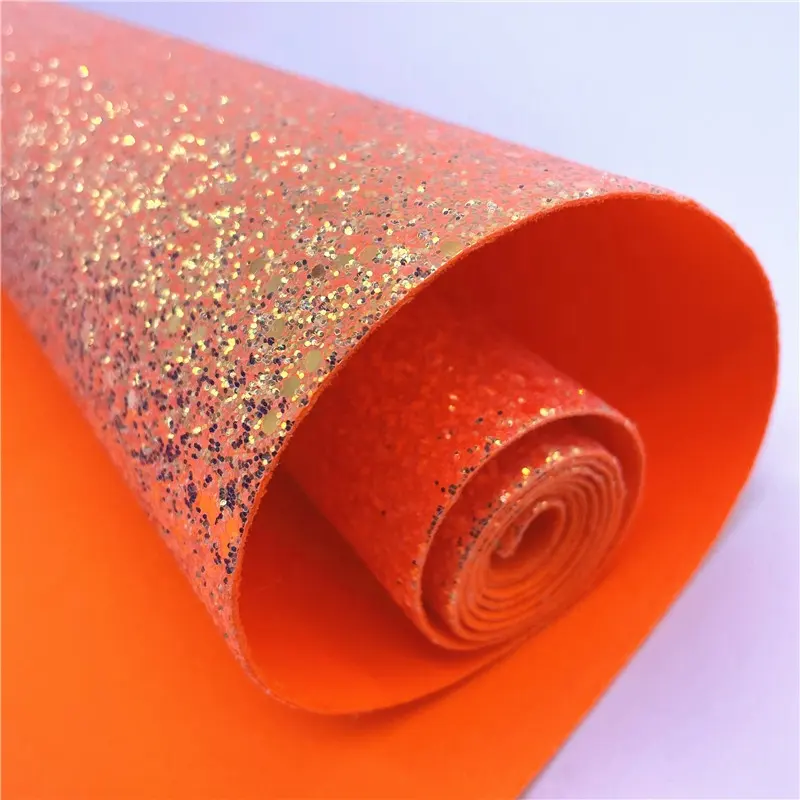 BY6348 Leatherette Chunky Glitter Synthetic Leather Fabric For Making Shoe Bag Hair Bow Belt