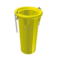 Goulotte de vidage industrielle pour déchets et débris, empilable, déchargeur vertical cylindrique avec crochets et chaînes