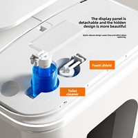 WC intelligent QiXing 905 avec réservoir d'eau, siège chauffant, fixation au sol, télécommande, chasse d'eau par siphon, buse à eau chaude instantanée