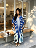 Robe de festival musulmane africaine Kaftan de Dubaï en polyester, motif à fils fins symétriques, coupe fluide, vente en gros pour boutiques