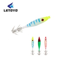 LETOYO EGI Squid Jigs 3.8g 77mm Soft Wood Shrimp Saltwater Lifelike Simulation Octopus Cuttlef