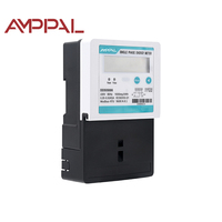 Meter Energi LCD Berkualitas Tinggi AMPPAL AF-DDS5886-4P-1 Satu Fasa, Pemasangan di Rel Din, RS485, 100A Kelas 1.0 Akurasi 1 Tahun