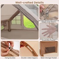 Tente de camping gonflable avec auvent extensible, imperméable, pare-soleil automatique, quatre saisons, portable, pliable, en PVC Oxford 210D