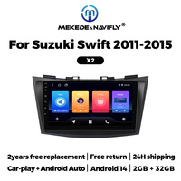 Autoradio à écran tactile rétractable Navifly Built in Car-play Auto X1 X2 pour Suzuki Swift 2011-2015Support BT DSP GPS WIFI