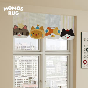 Cute Cat-Themed Fabric Door <b>Curtain</b> Korean Style Translucent Decorative Half-<b>Curtain</b> For Bedroom Study Dining Room - Product Image 5
