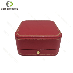 Caja de Joyería de Diseño de Lujo de Alta Calidad OEM al por Mayor, Caja de Embalaje de Cuero PU en Oferta, Caja Roja para Colgantes - Product Image 4