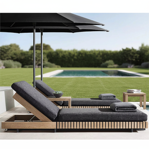 Chaise longue de piscine commerciale de luxe en rotin pour hôtel, lit de relaxation pour piscine en osier - Product Image 1